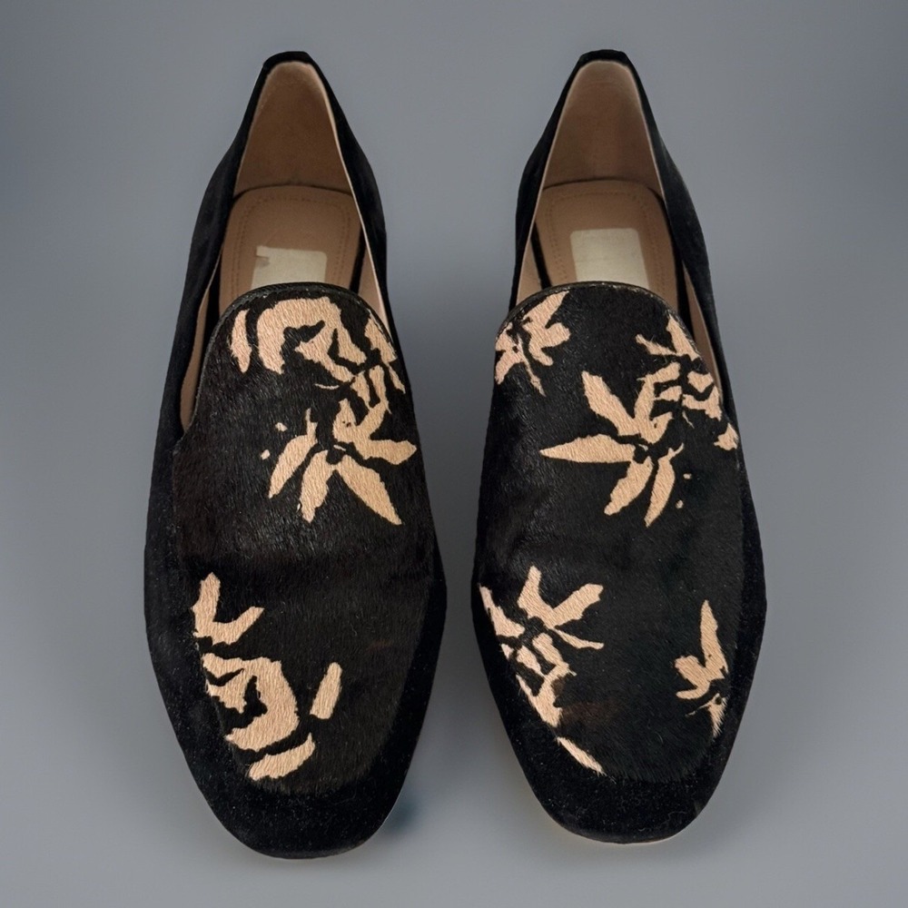 Women's 11 M AD & Daughters Black Hair-Calf Suede Leather Shoes‎ Loafers NEW - Picture 2 of 9